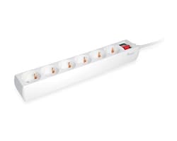 Regleta EQUIP 6xSchuko Interruptor Blanca