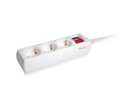 Regleta EQUIP 3xSchuko Interruptor Blanca