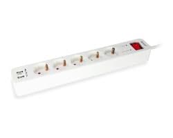 Regleta EQUIP 5xSchuko 2xUSB Interruptor
