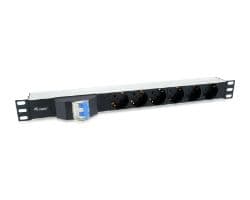Regleta EQUIP Rack 19" 1U 6xSchuko Negra
