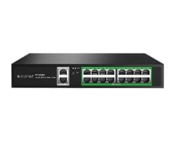 Switch STONET 16xRJ45 GbE 2xSFP PoE Negro
