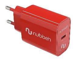 Cargador Pared NUBBEH 1USB-C 25W Rojo