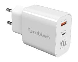 Cargador Pared NUBBEH 1USB-C 30W Blanco