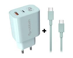 Cargador NUBBEH Bhoot 30W Cable USB-C 60W 1.5m Turquesa