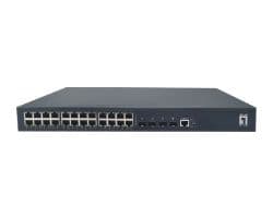 Switch LevelOne 24xRJ45 GbE 4xSFP+ PoE+ 400W