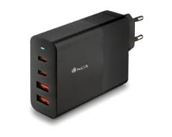 Cargador Pared NGS 2xUSB-C 2xUSB-A 100W Negro