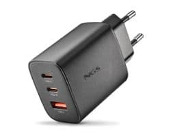 Cargador NGS Era 65W 1USB-A 2USB-C Negro