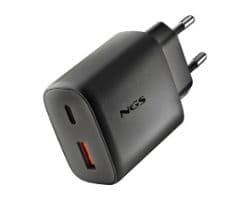 Cargador NGS Era 45W 1USB-A 1USB-C Negro
