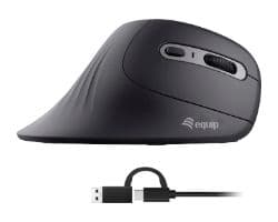 Ratón Vertical EQUIP USB-A/C 7200dpi Negro