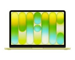 Macbook neo 13' chip a18 pro con cpu de 6 nucleos 8gb de memoria unificada 512gb ssd gpu de 5 nucleos neural engine de 16 nucleos touch id trackpad force touch pantalla liquid retina teclado magic keyboard camara facetime hd a 1080p dos puertos usb-c sin adaptador de corriente citrico