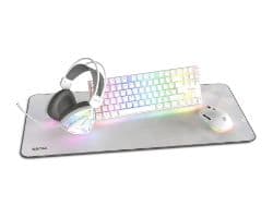 Kit Gaming KROM T+Ratón+Alf+Auric Blanco