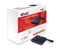 Mini Dock Club 3D USB-C a USB-C+USBA+VGA
