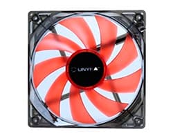 Ventilador 12x12 UNYKA LED Rojo 3Pin/PWM