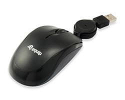 Ratón EQUIP Life Óptico USB Retráctil Negro