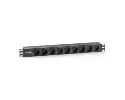 Regleta EQUIP 9 Tomas Rack 19" 1U Negra