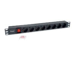 Regleta EQUIP 8 Tomas Interruptor Rack Negra