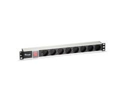 Regleta EQUIP 8xSchuko Interruptor Rack 1U