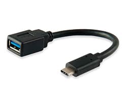 Cable EQUIP USB-A/H a USB-C/M 0.15m Negro