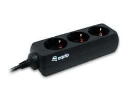 Regleta EQUIP 3xSchuko Cable 1.1m Negra