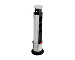 Regleta EQUIP 3 Tomas AC 2xUSB Negra/Plata