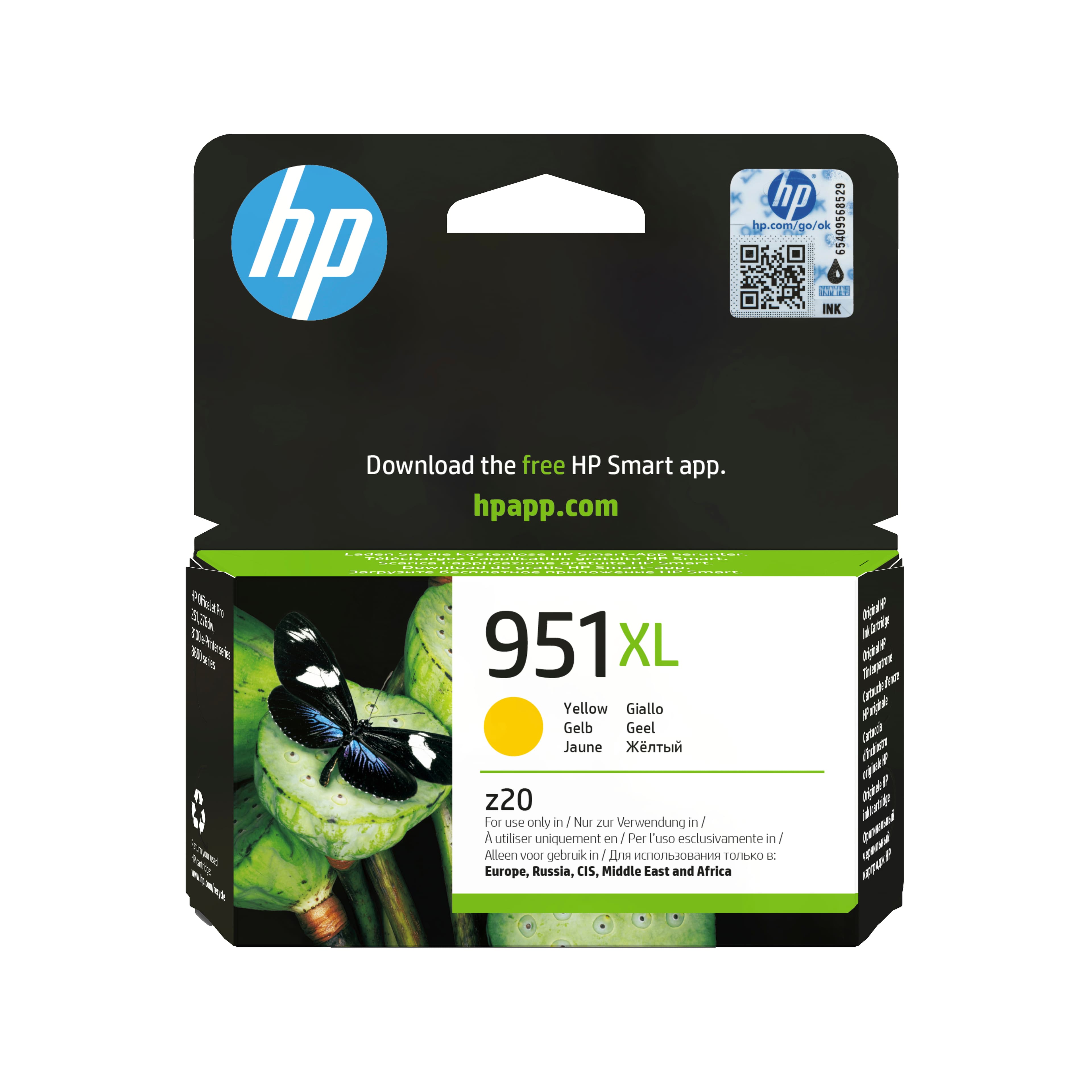 HP Cartucho de tinta original 951XL de alta capacidad amarillo