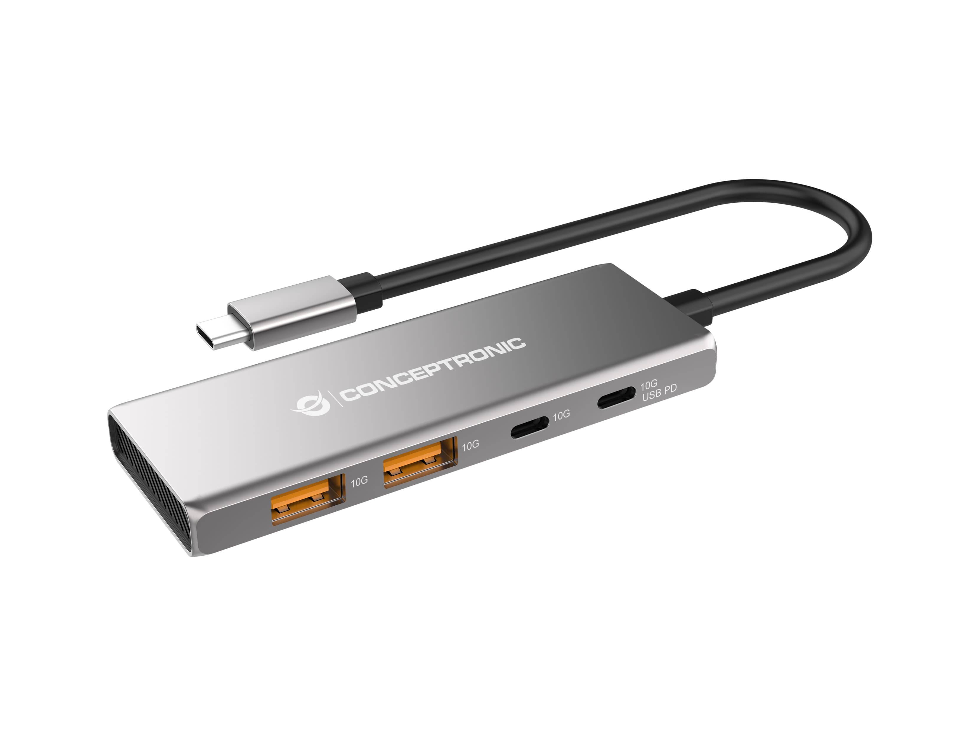 Conceptronic HUBBIES15G hub de interfaz USB 3.2 Gen 2 (3.1 Gen 2) Type-C 10000 Mbit/s Gris
