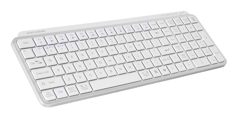 Mars Gaming MK-SILENKEYS teclado Universal RF Wireless + Bluetooth QWERTY Español Blanco