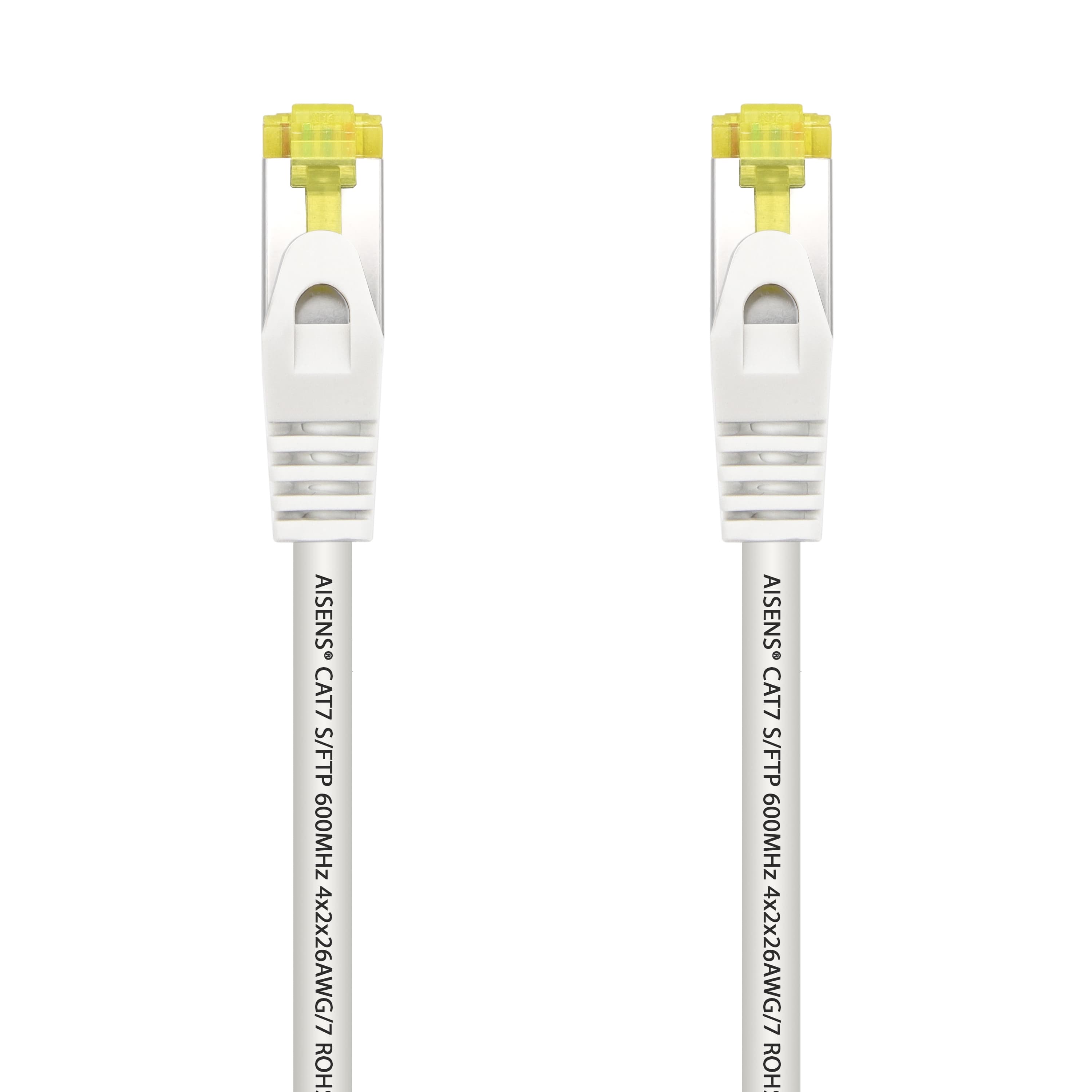 AISENS Cable De Red Latiguillo RJ45 LSZH Cat.7 600 MHz S/FTP PIMF AWG26, Blanco, 1.0 m