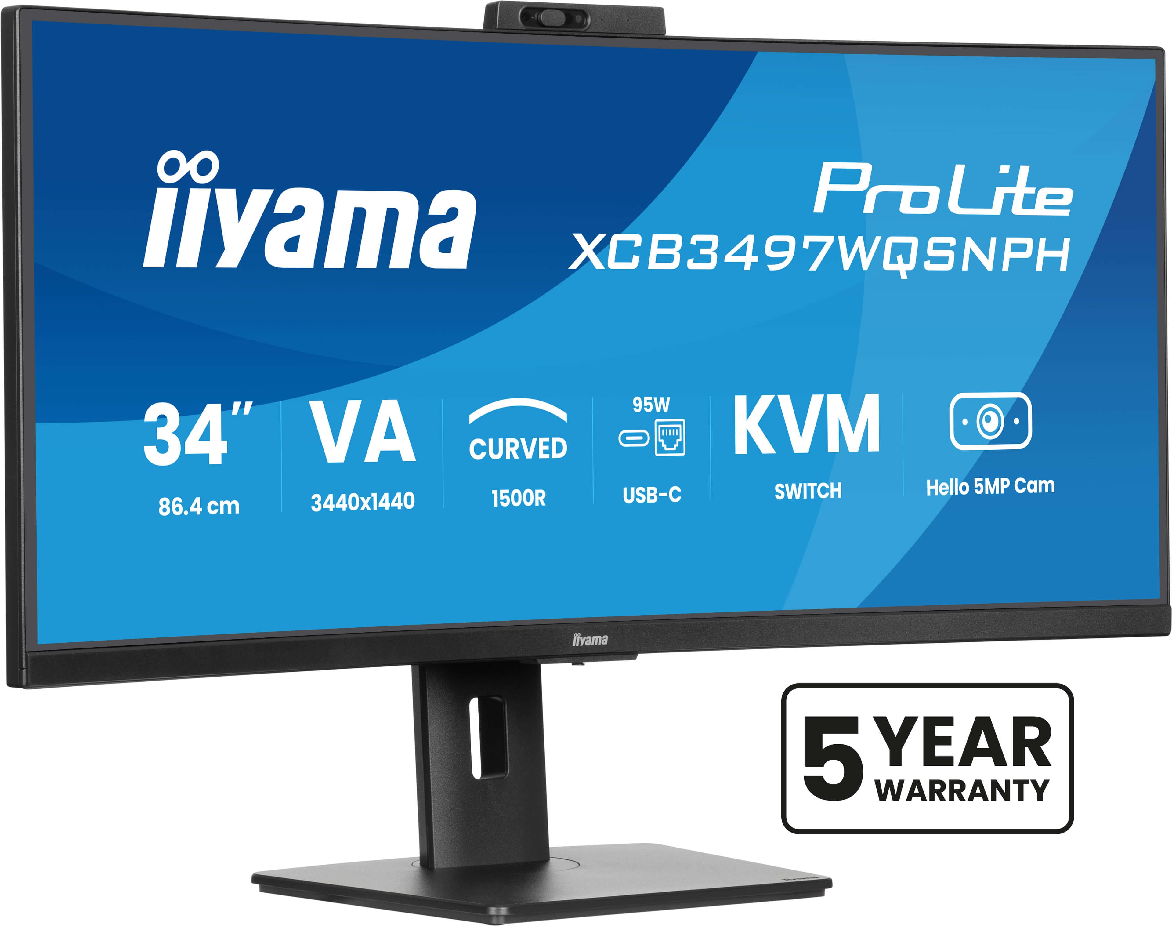 iiyama ProLite XCB3497WQSNPH-B1 pantalla para PC 86,4 cm (34") 3440 x 1440 Pixeles UltraWide Quad HD LED Negro