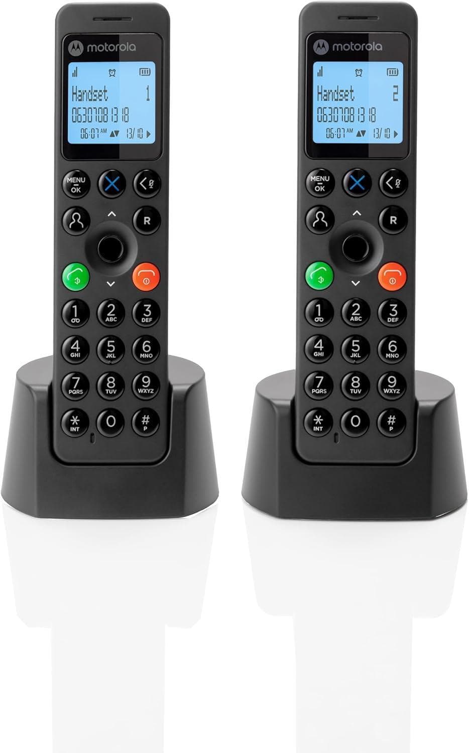 Motorola DOT202 Twin Teléfono DECT Identificador de llamadas Negro