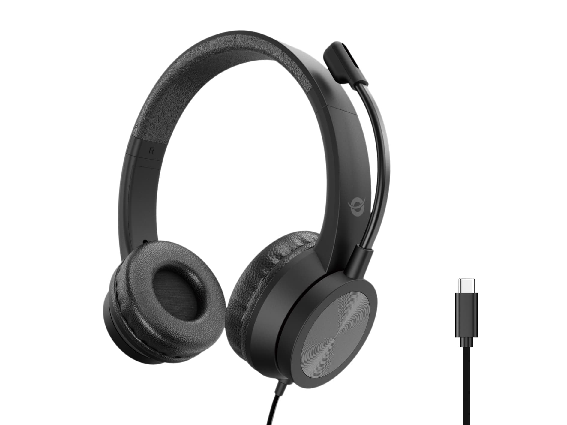Conceptronic POLONA05BC auricular y casco Auriculares Alámbrico Diadema Oficina/Centro de llamadas USB Tipo C Negro
