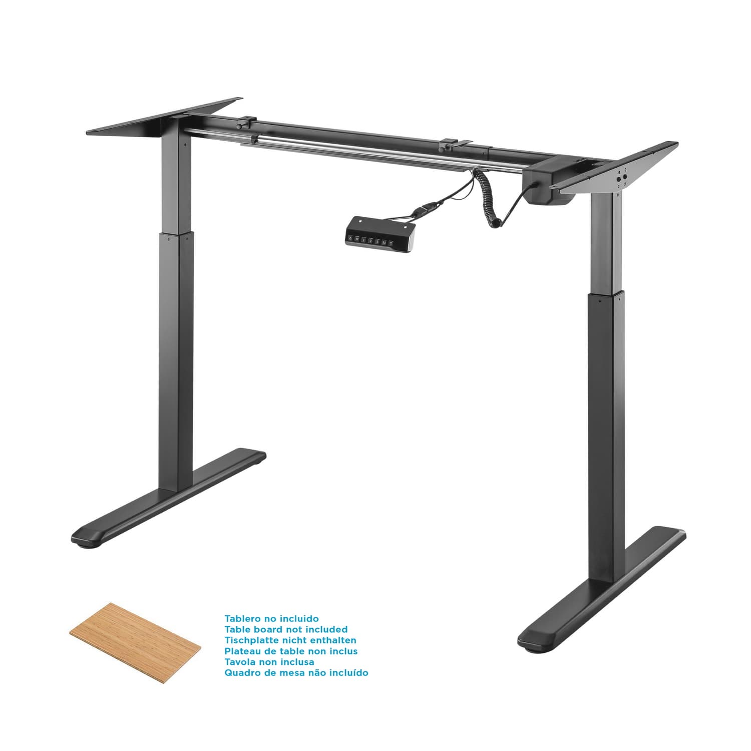 AISENS Bastidor De Escritorio Motorizado, Altura Ajustable Con Panel De Control, 80kg, Negro
