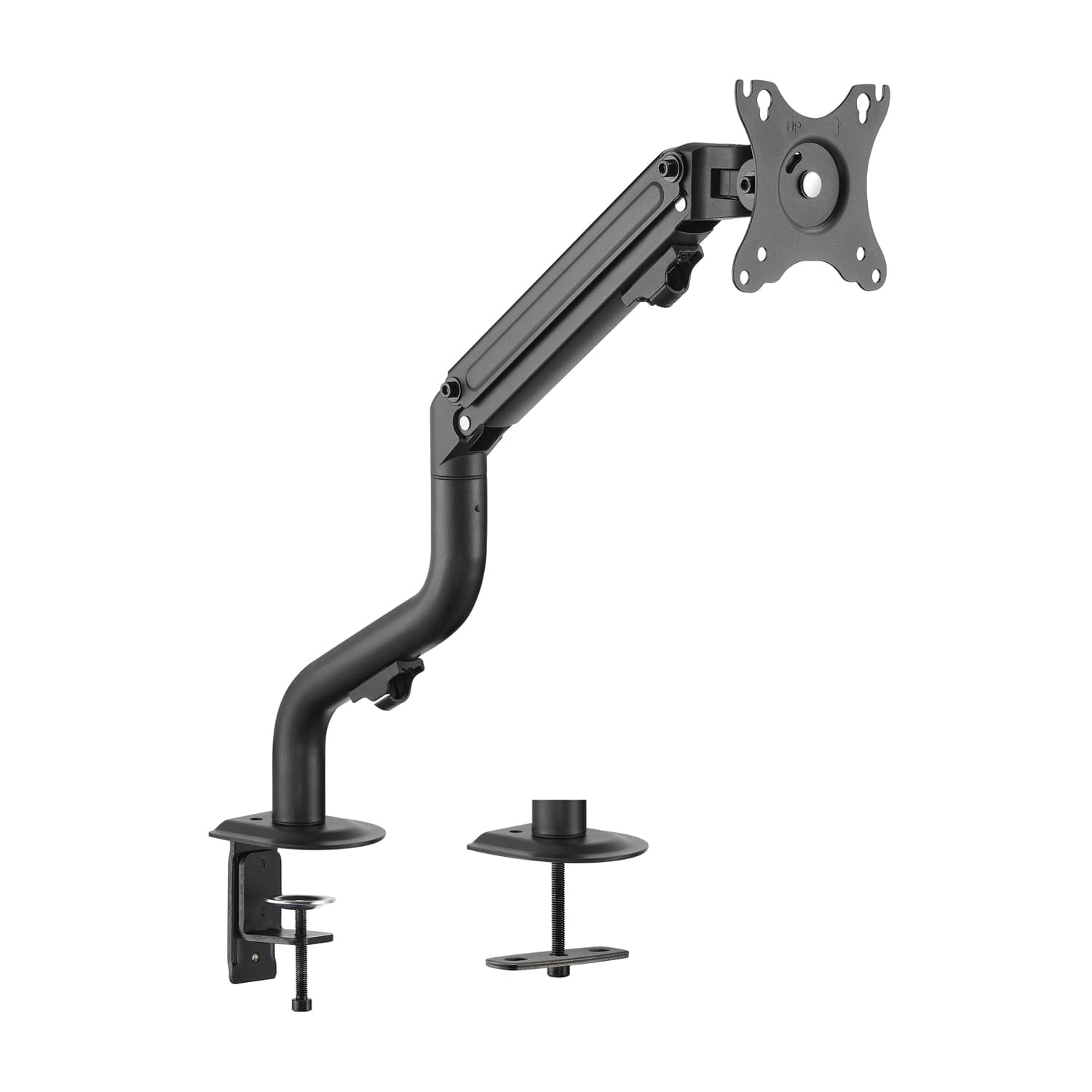 AISENS Soporte de Mesa ECO Contrapeso Giratorio e Inclinable para Monitor/TV 8Kg (3 Pivotes, 1 Brazo) de 17-32, Negro