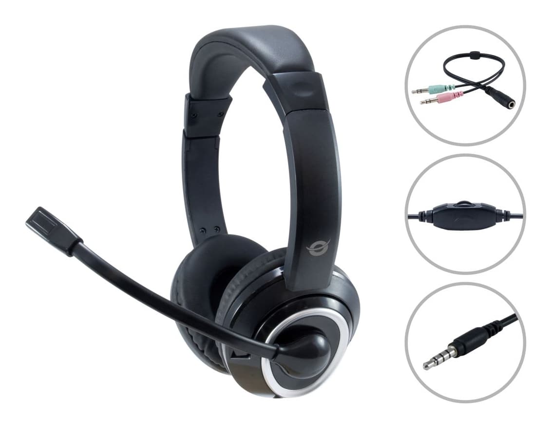 Conceptronic POLONA02BA auricular y casco Auriculares Alámbrico Diadema Juego Negro