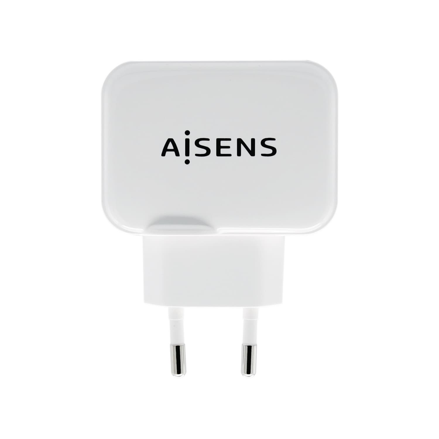 AISENS Cargador USB 17W 5V/3.4A, 2xUSB Con Control AI, Blanco