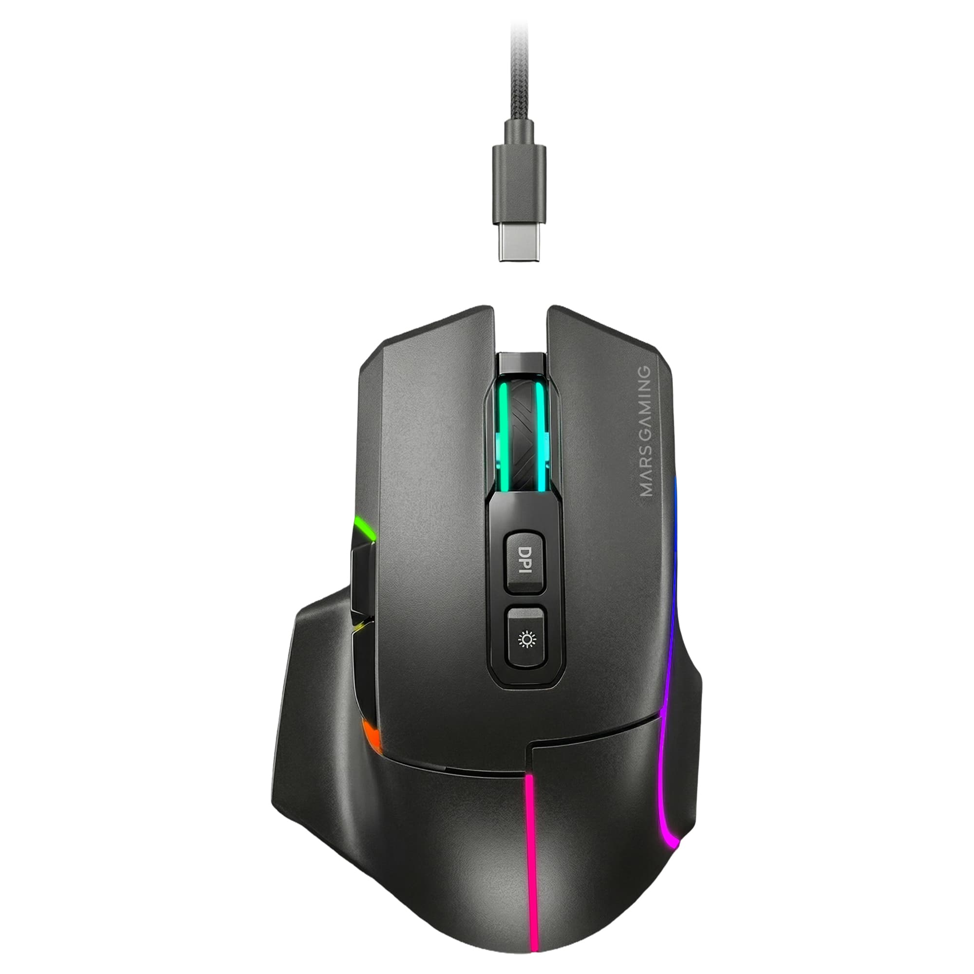 Mars Gaming MMWVECTOR ratón Juego Mano derecha RF Wireless + Bluetooth + USB Type-A Óptico 12000 DPI