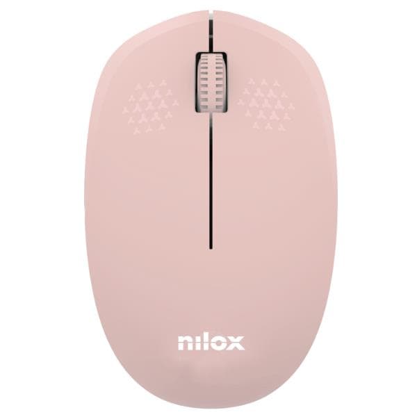 Nilox Ratón Wireless, 1000 DPI, 3 botones, Rosa