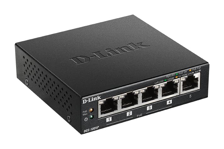 D-Link DGS-1005P No administrado L2 Gigabit Ethernet (10/100/1000) Energía sobre Ethernet (PoE) Negro