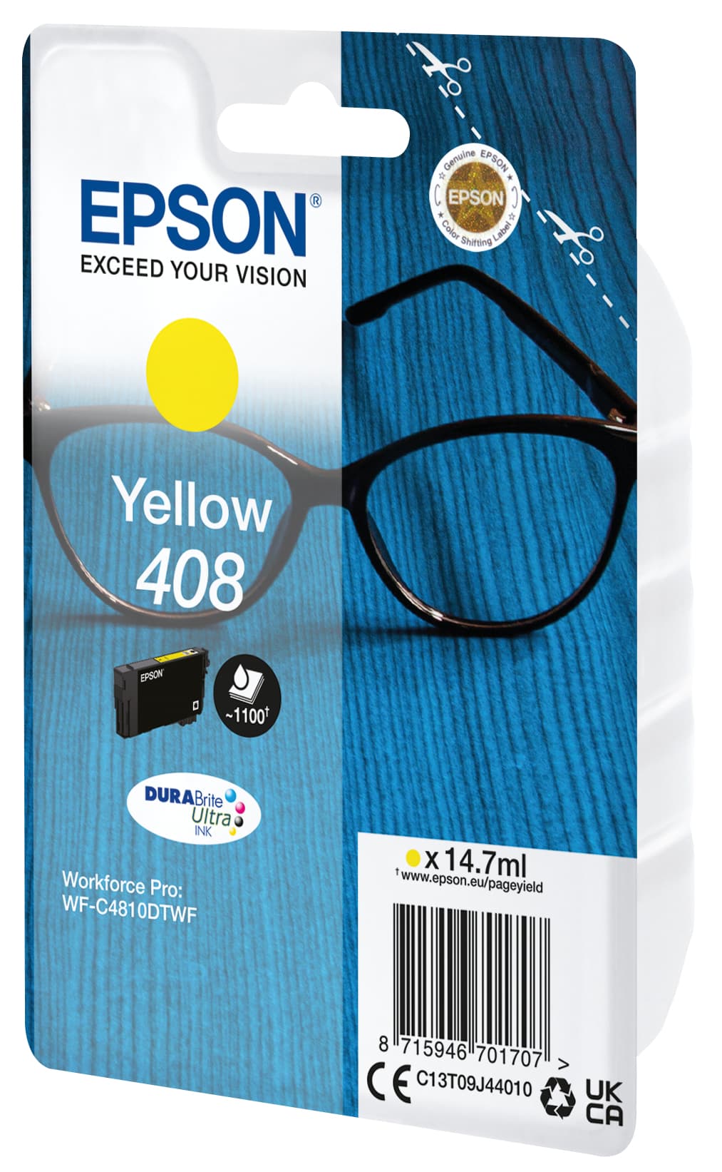 Epson Tinta amarilla 408 DURABrite Ultra Gafas