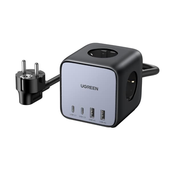 Ugreen Diginest Cube 7-in-1 1,8 m 3 salidas AC Gris