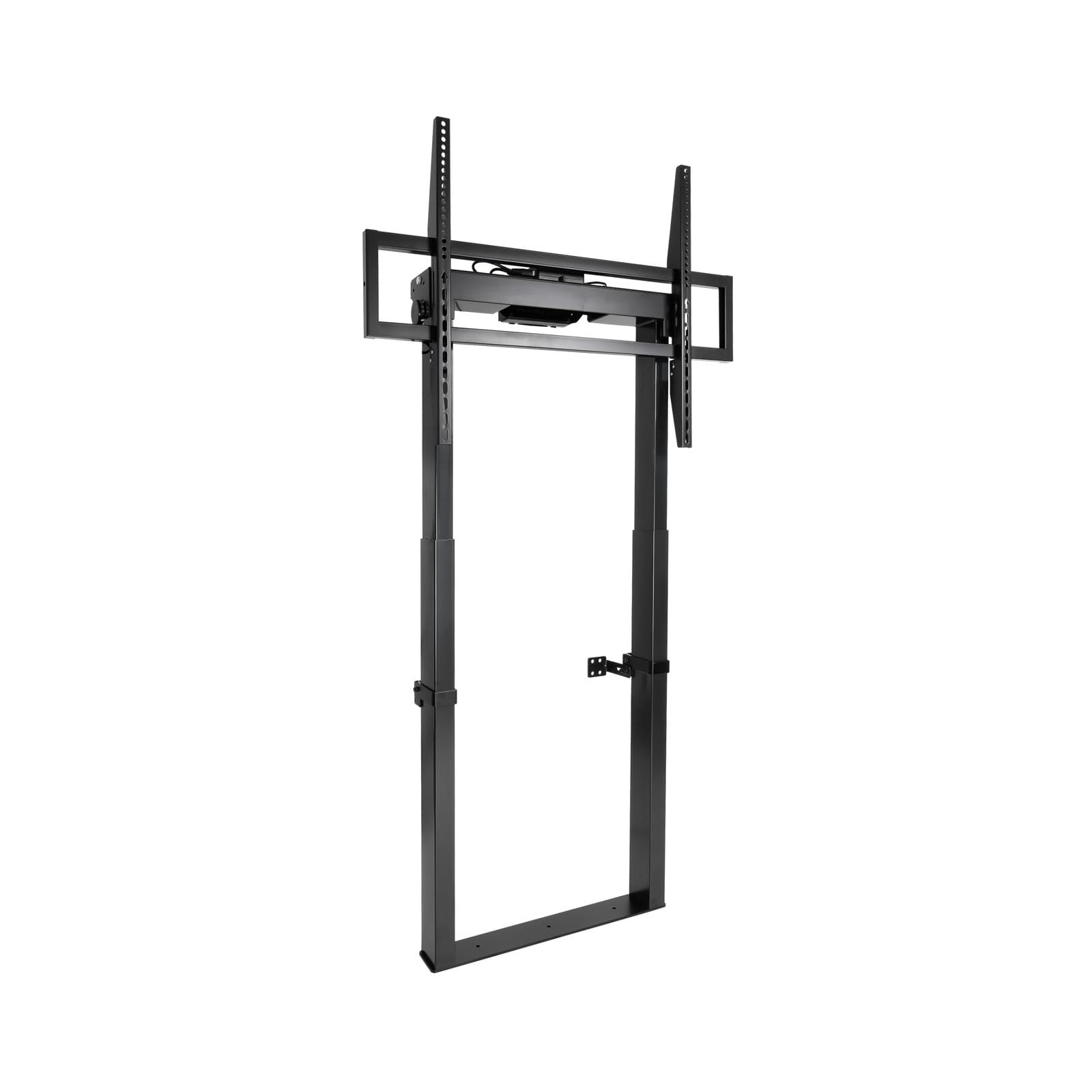 TooQ TITAN Soporte de Suelo Fijo con Regulación Eléctrica de Altura para Pantallas 55"-100", Negro