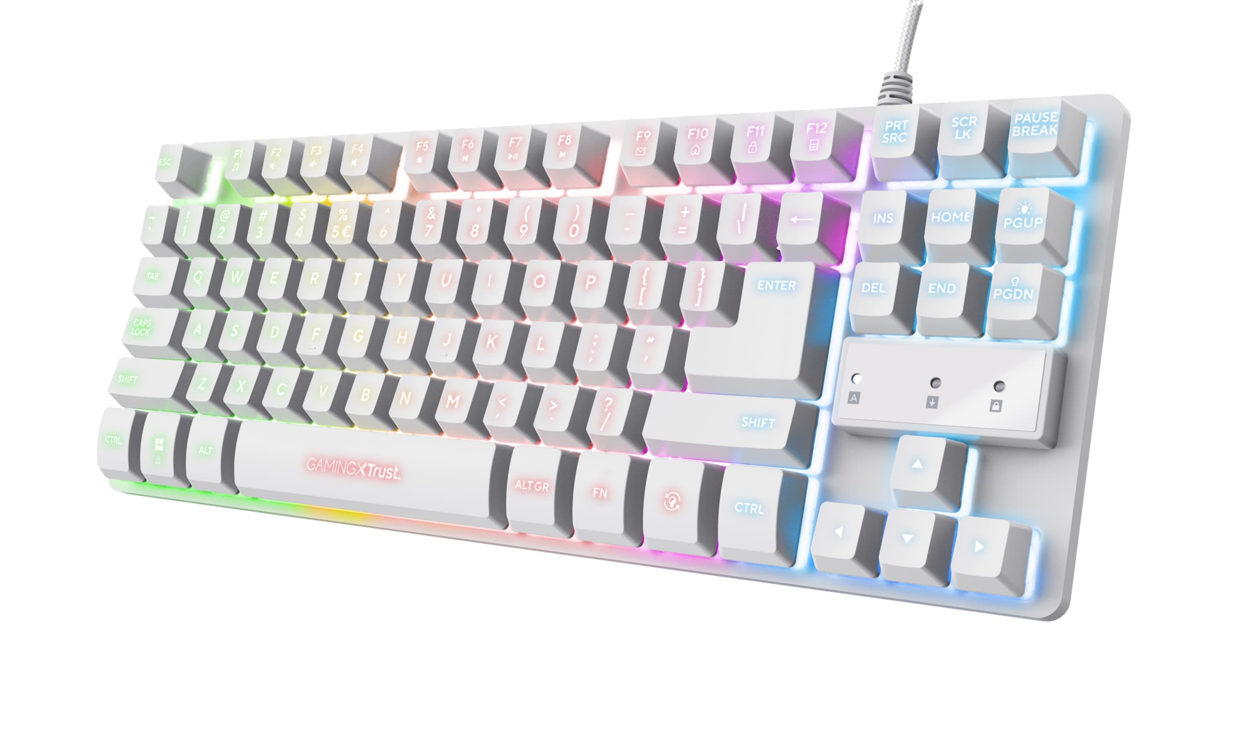 Trust GXT 833W Thado teclado Juego USB QWERTY Español Blanco