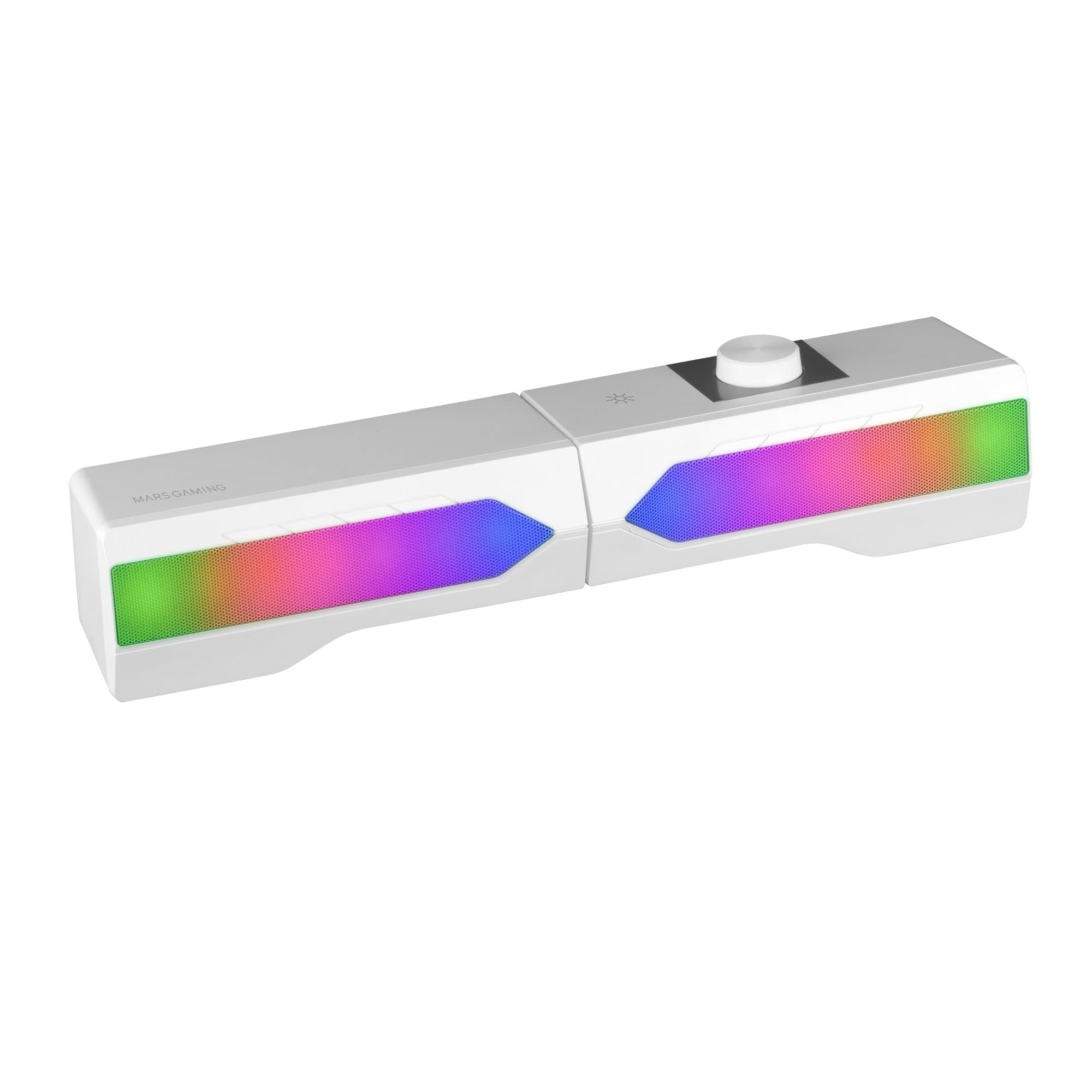 Mars Gaming ALTAVOZ BLUETOOTH MSDUO WHITE 2 EN 1 CONVERTIBLE EN SOBREMESA 2.0 O SOUNDBAR BT 5.0 ILUMINACION RGB