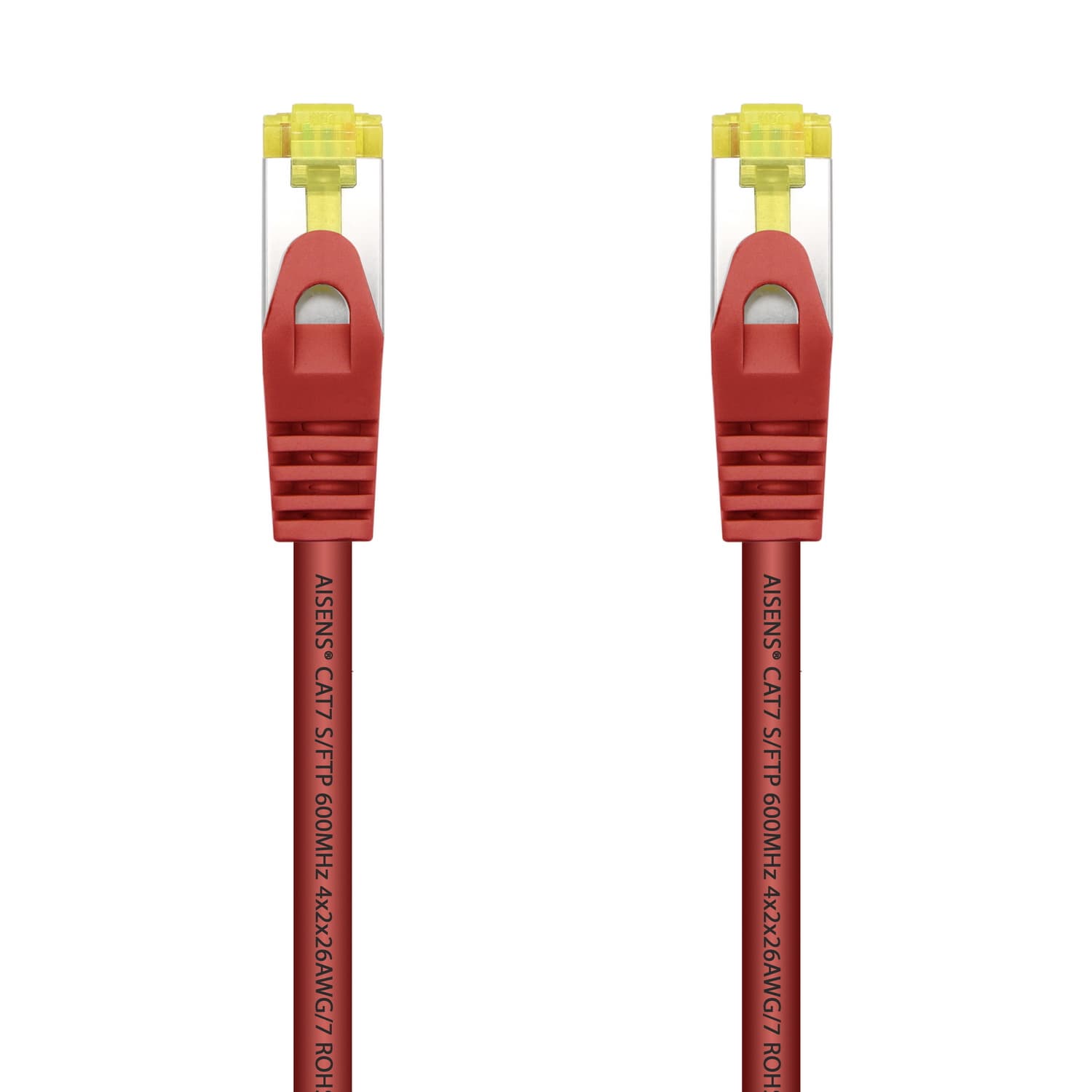 AISENS Cable De Red Latiguillo RJ45 LSZH Cat.7 600 MHz S/FTP PIMF AWG26, Rojo, 25 cm