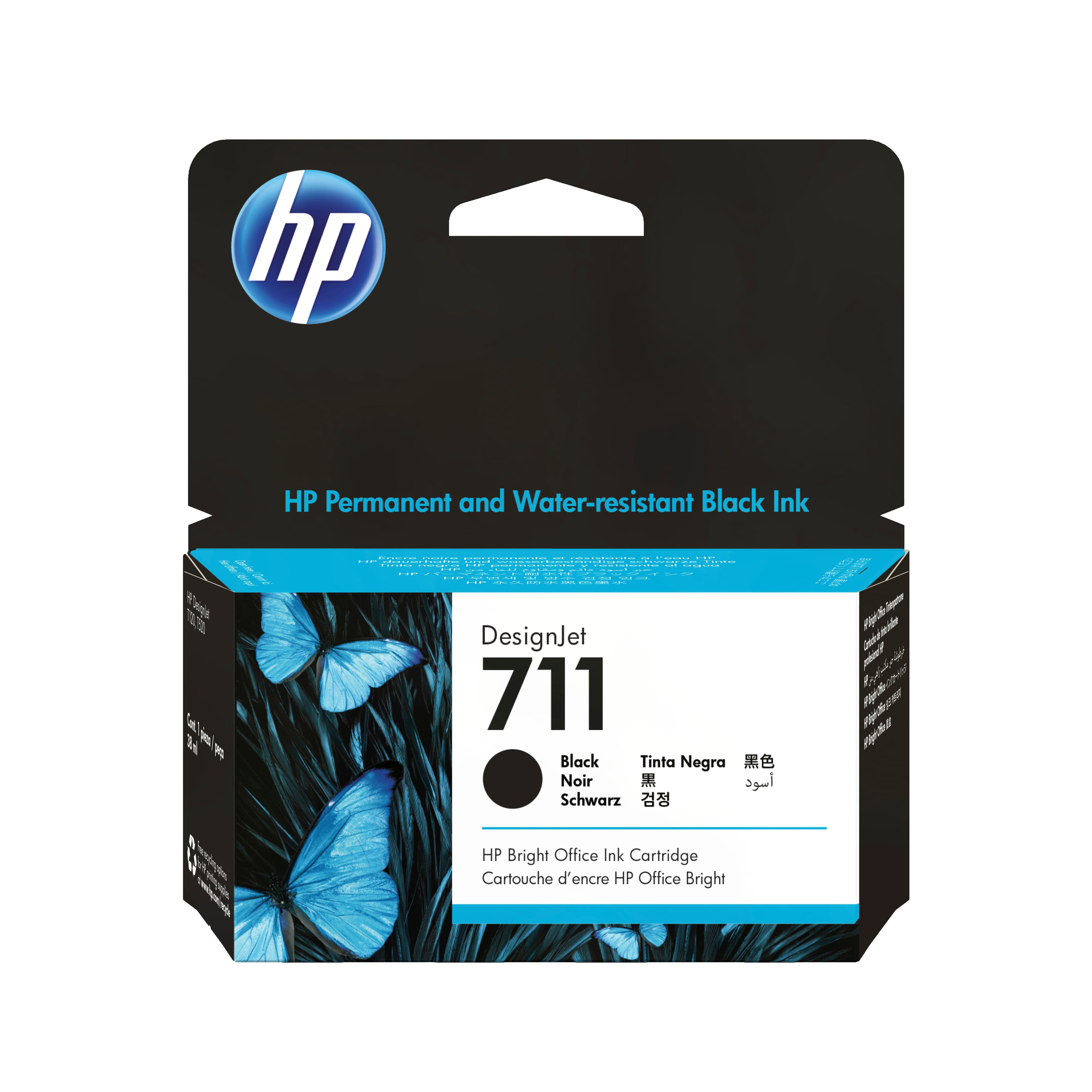 HP Cartucho de tinta DesignJet 711 negro de 38 ml