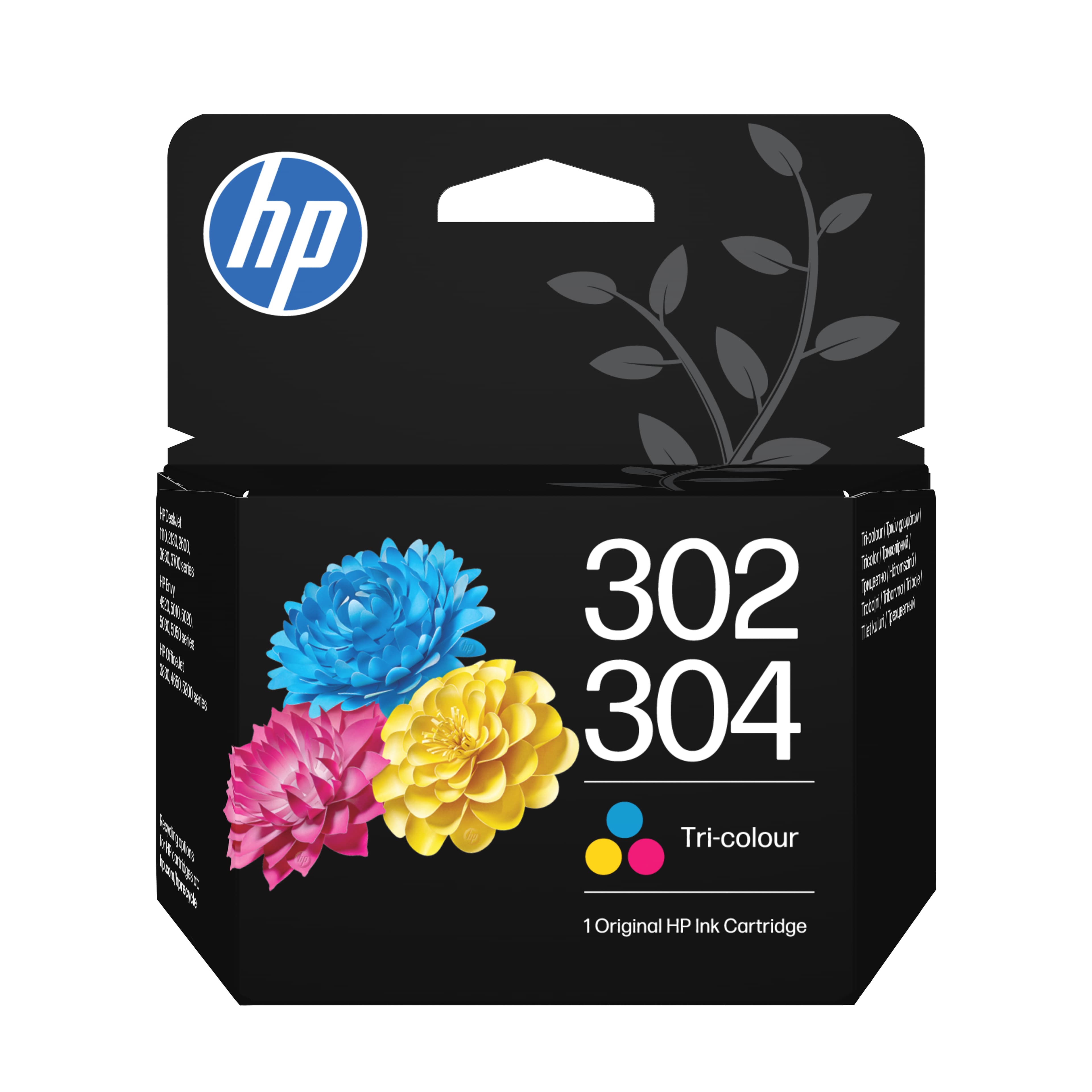 HP Paquete combinado de 2 cartuchos de tinta negra/tricolor 302/304