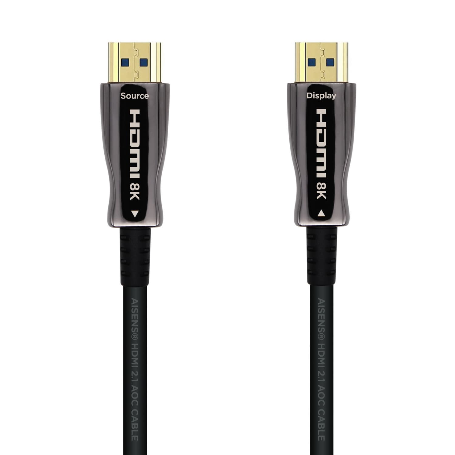 AISENS Cable HDMI V2.1 AOC Ultra Alta Velocidad / HEC 8k@60Hz 4k@120Hz 4:4:4 48Gbps, A/M-A/M, Negro, 30m