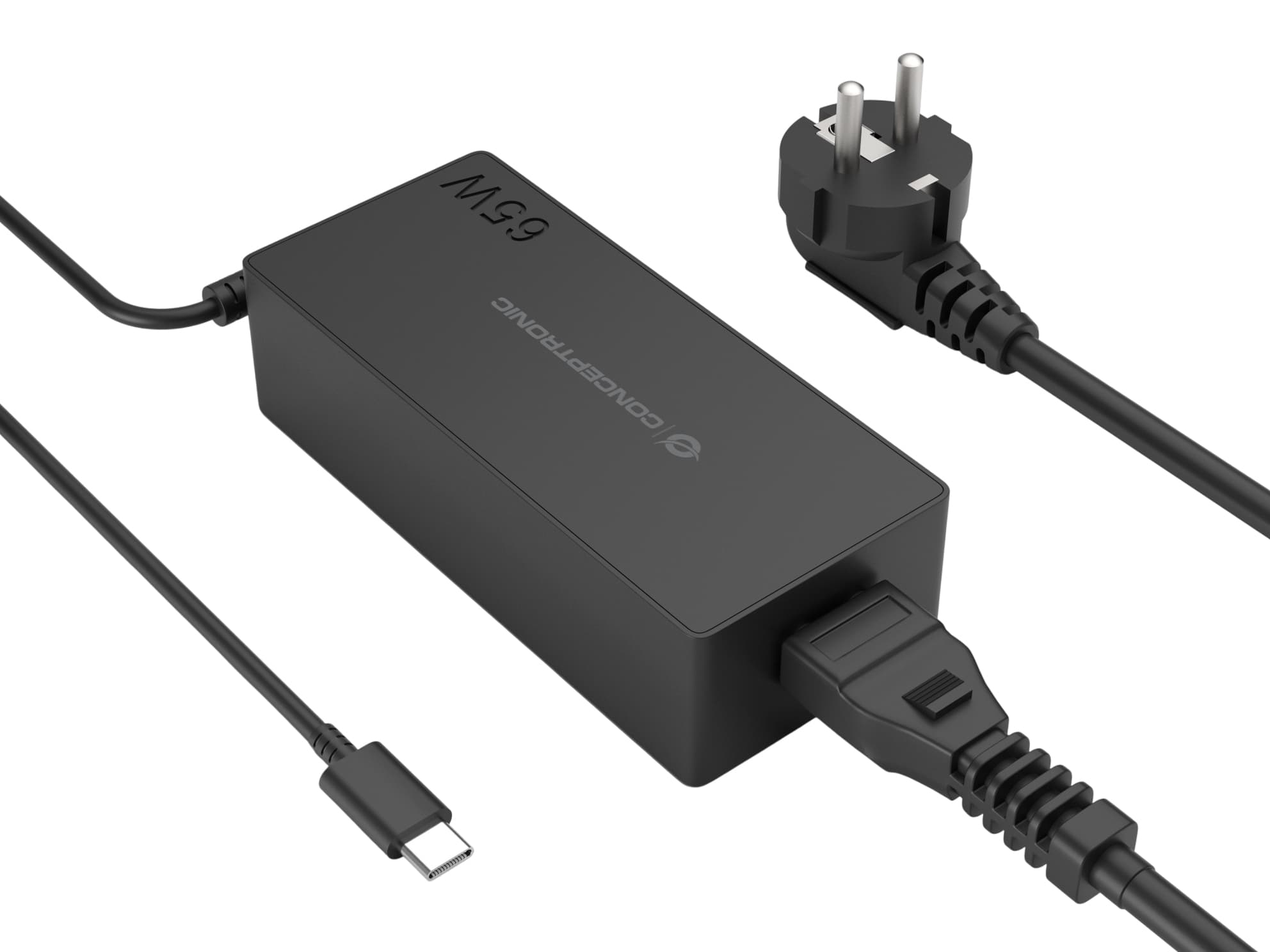 Conceptronic OZUL09BE adaptador e inversor de corriente Interior 65 W Negro