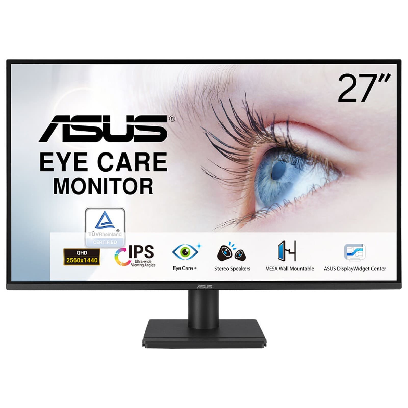 ASUS VA27AQ pantalla para PC 68,6 cm (27") 2560 x 1440 Pixeles Quad HD LCD Negro