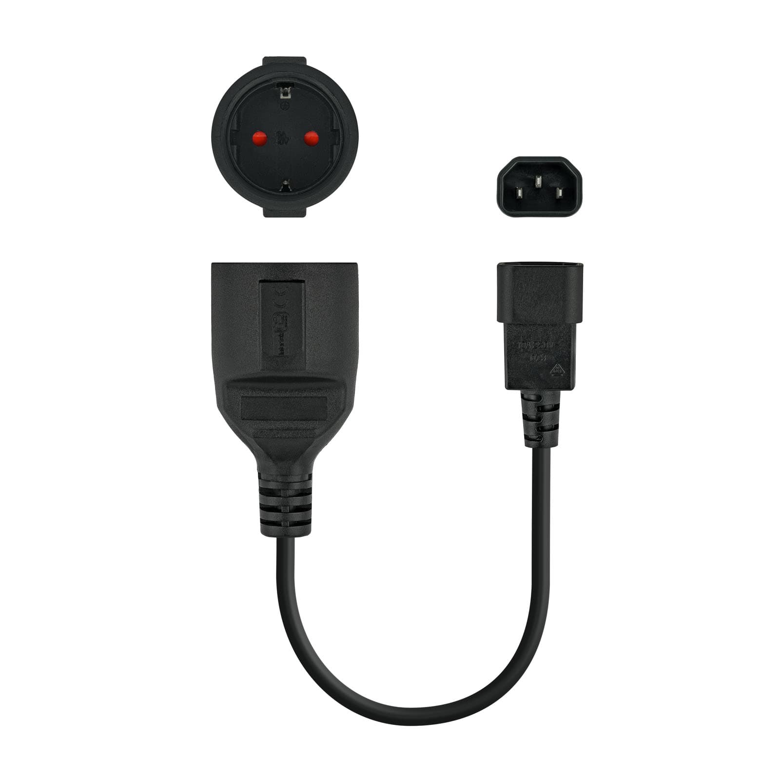Nanocable CABLE ADAPTADOR C14/M a CEE7/H, 25 CM